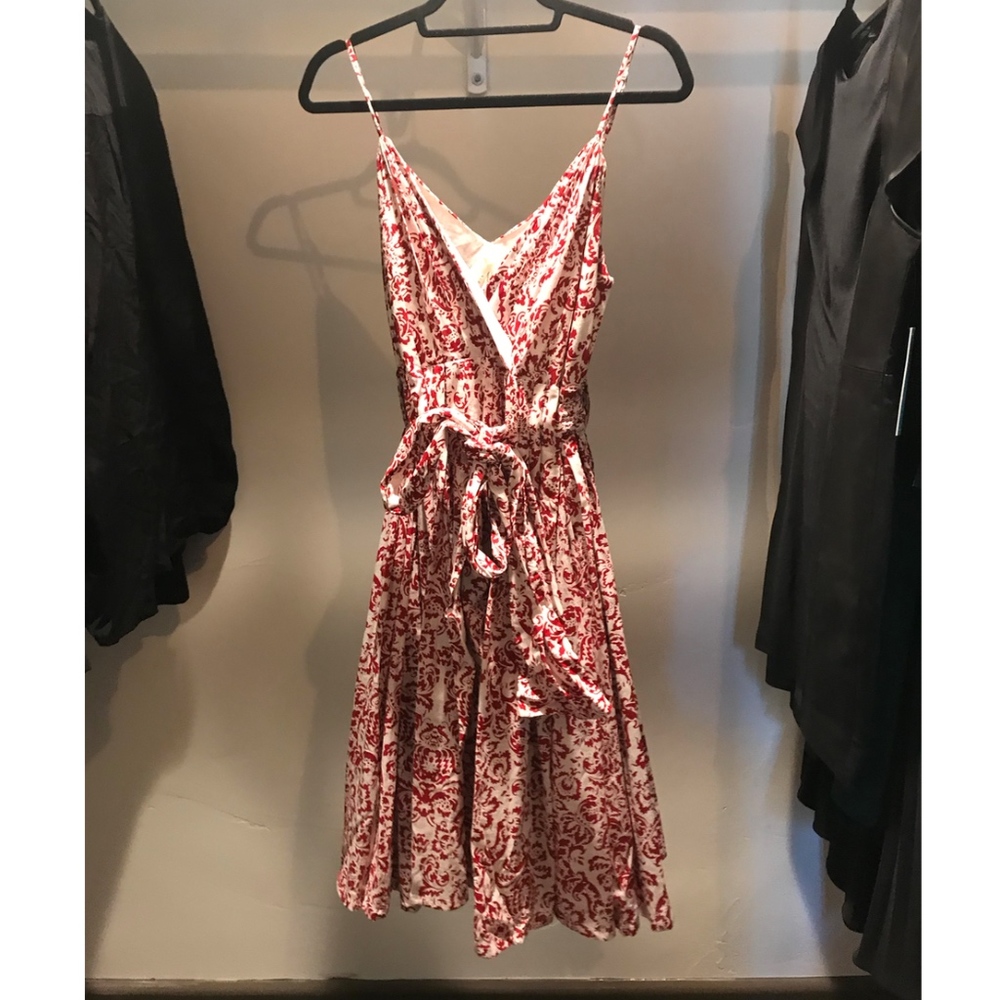 100% Cotton Summer Red & White Tank Dress with Tie